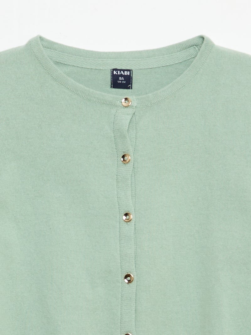 Cardigan in maglia tinta unita Verde - Kiabi