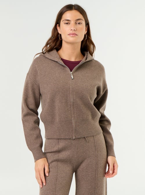 Cardigan in tessuto ottoman con cappuccio - Kiabi