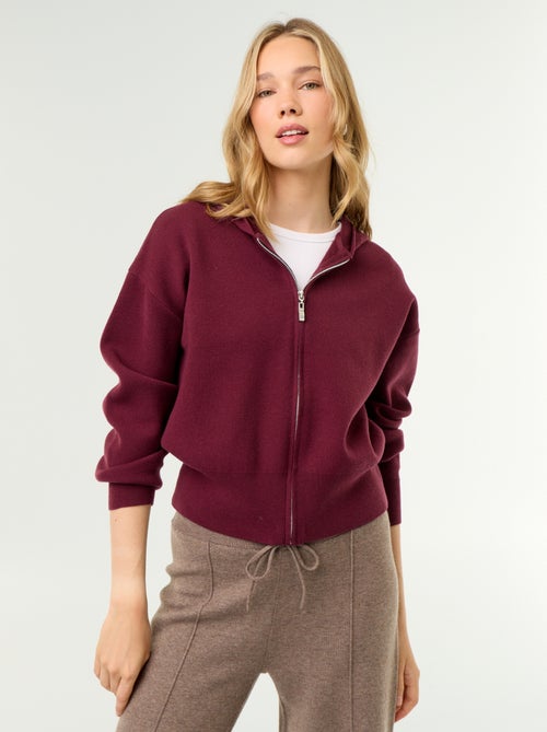 Cardigan in tessuto ottoman con cappuccio - Kiabi