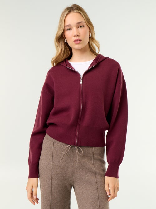 Cardigan in tessuto ottoman con cappuccio - Kiabi