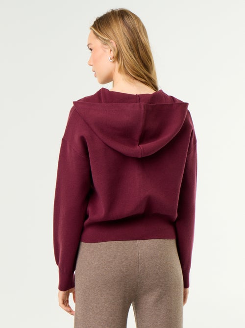 Cardigan in tessuto ottoman con cappuccio - Kiabi