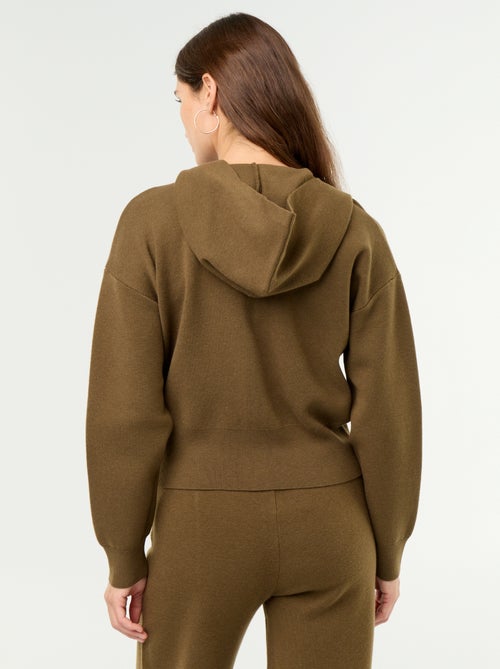 Cardigan in tessuto ottoman con cappuccio - Kiabi
