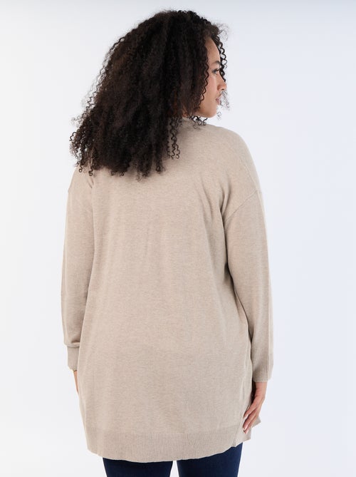 Cardigan lungo aperto a maglia fine - Kiabi