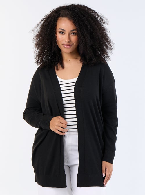Cardigan lungo aperto a maglia fine - Kiabi