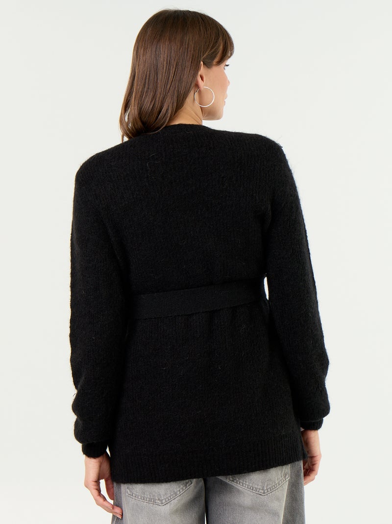 Cardigan lungo da maternità in misto mohair Nero - Kiabi