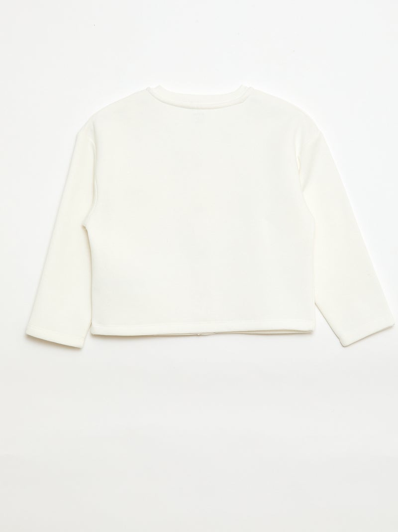Cardigan maniche lunghe apertura con bottoni a pressione Bianco - Kiabi