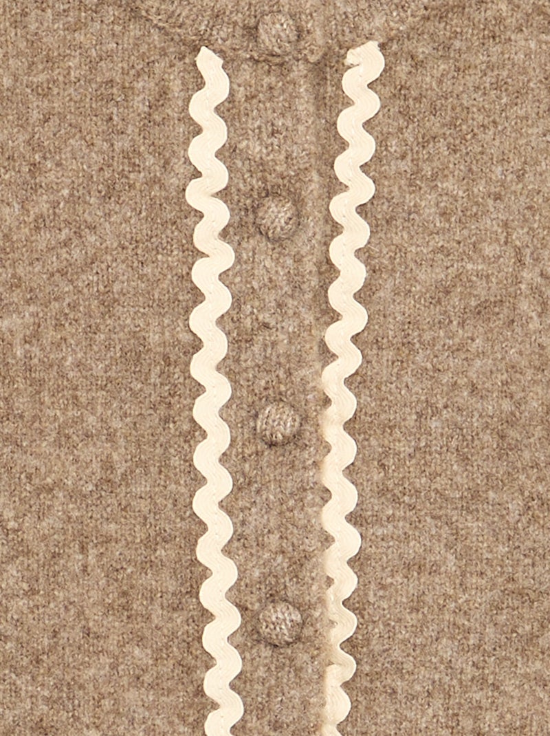 Cardigan mit Kontrastband Marron - Kiabi