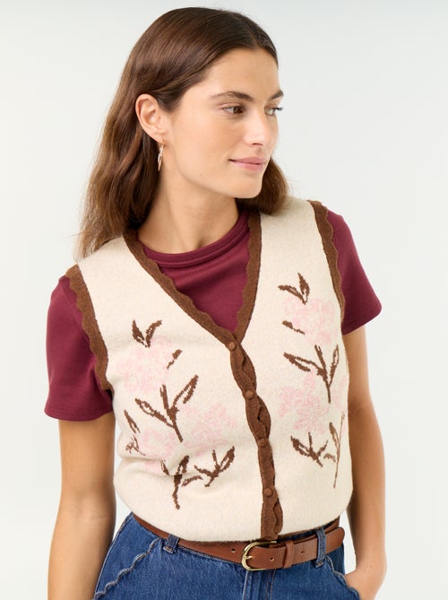 Cardigan scollo a V senza maniche - Kiabi