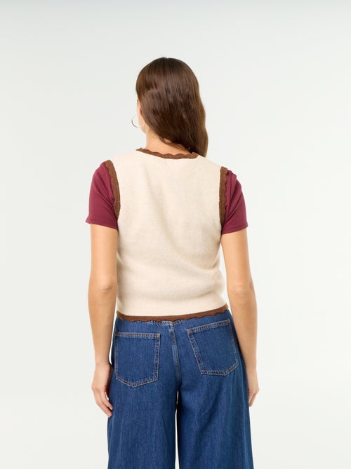 Cardigan scollo a V senza maniche - Kiabi