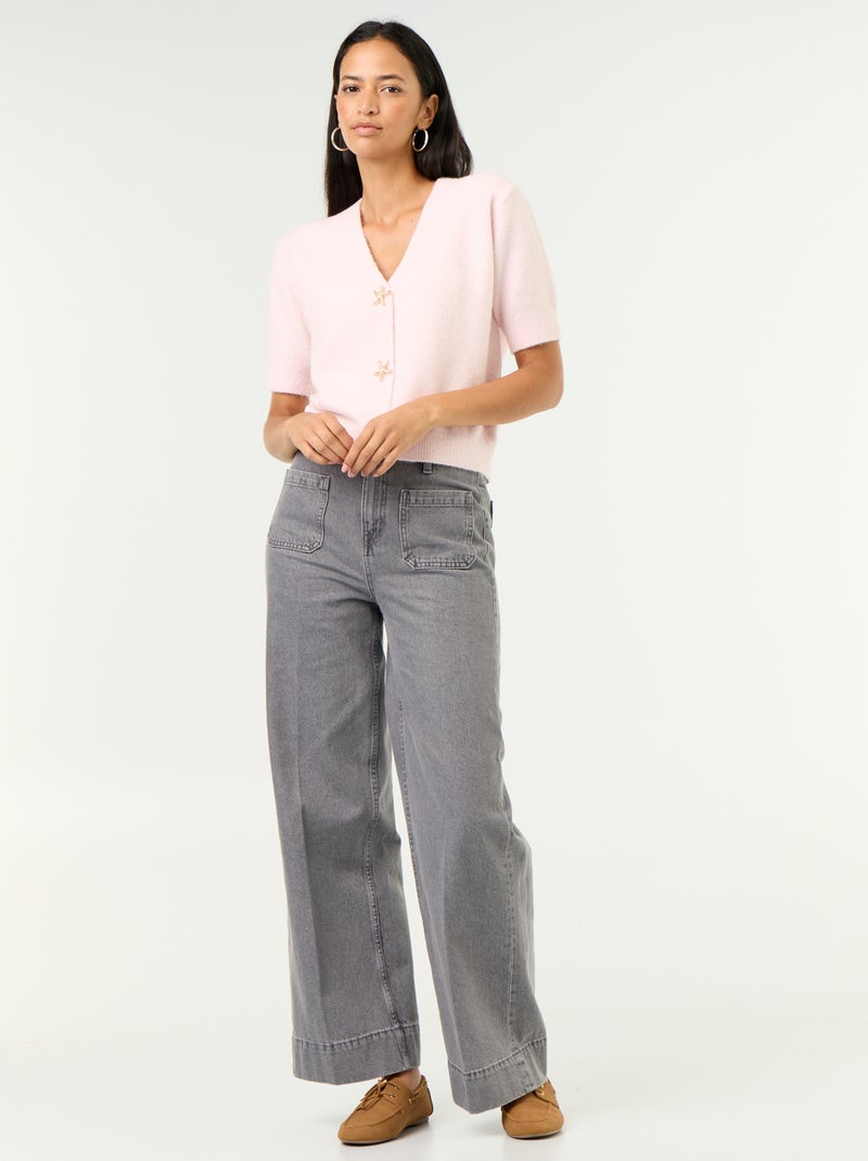 Cardigan scollo a V senza maniche Rosa - Kiabi