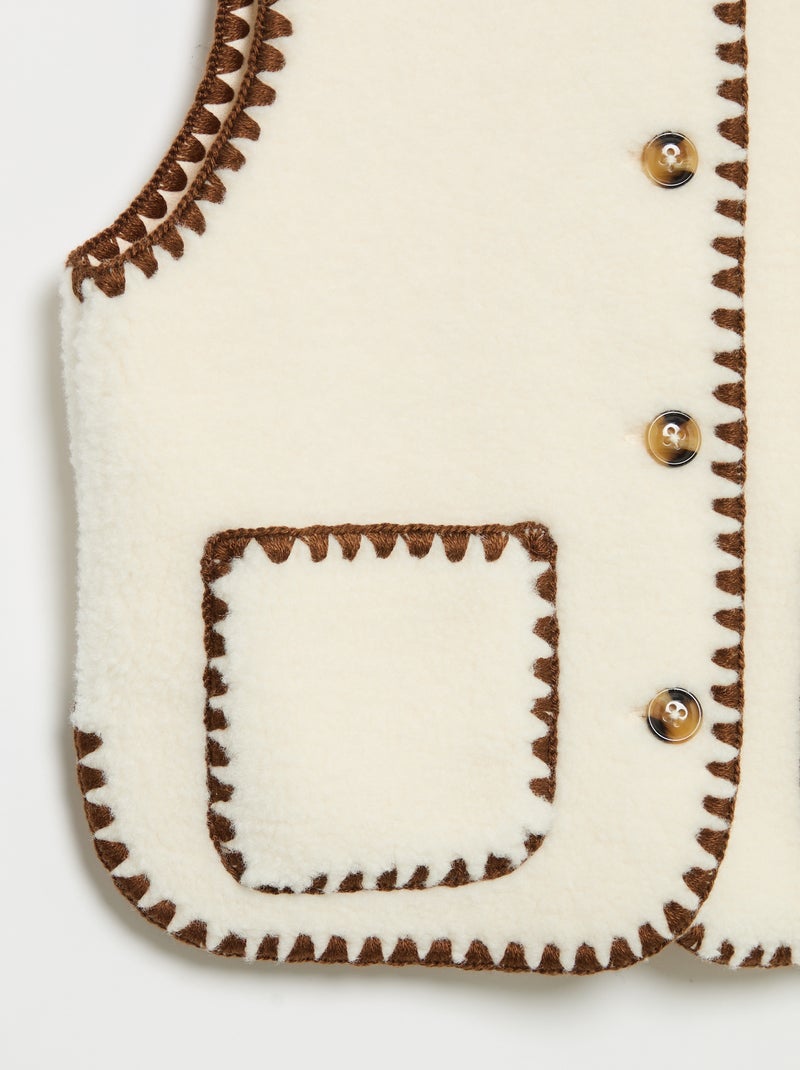 Cardigan senza maniche effetto montone Beige - Kiabi