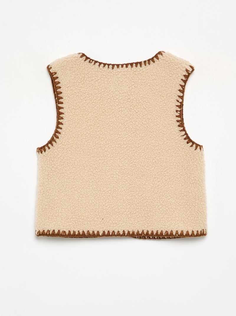 Cardigan senza maniche effetto montone Beige - Kiabi