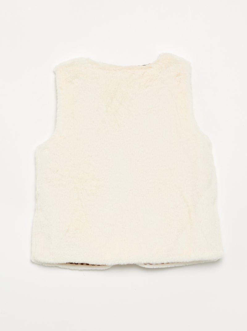 Cardigan senza maniche in pelliccia sintetica Beige - Kiabi