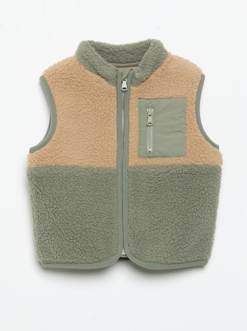 Cardigan smanicato effetto montone - Kiabi
