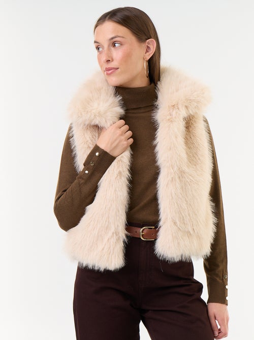 Cardigan smanicato in ecopelliccia - Kiabi