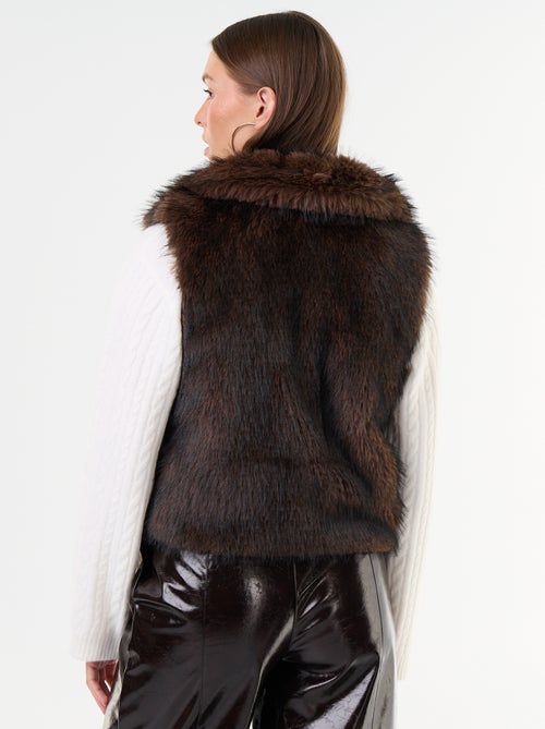 Cardigan smanicato in ecopelliccia - Kiabi