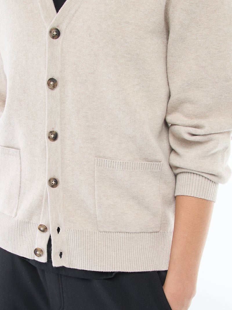 Cardigan tinta unita Beige - Kiabi