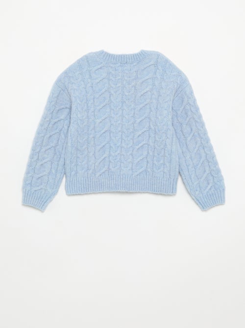 Cardigan tinta unita in maglia fantasia - Kiabi