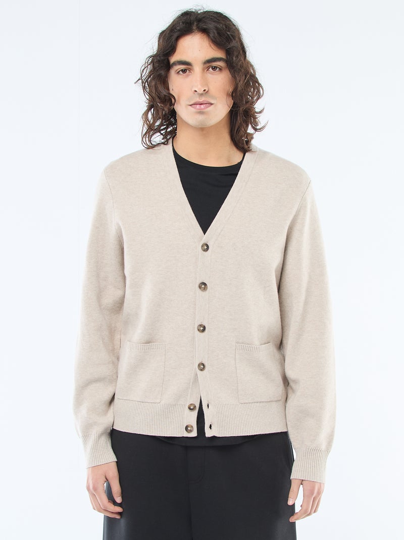 Cardigan uni Beige - Kiabi