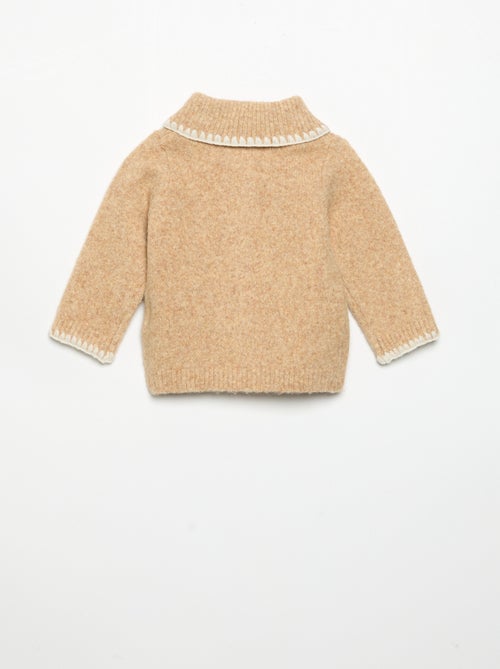 Cardigan with contrasting fancy trim - Kiabi Cardigan with contrasting fancy trim - Kiabi