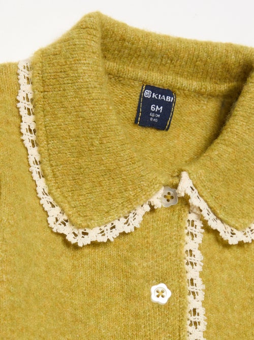 Cardigan with delicate lace trim - Kiabi Cardigan with delicate lace trim - Kiabi