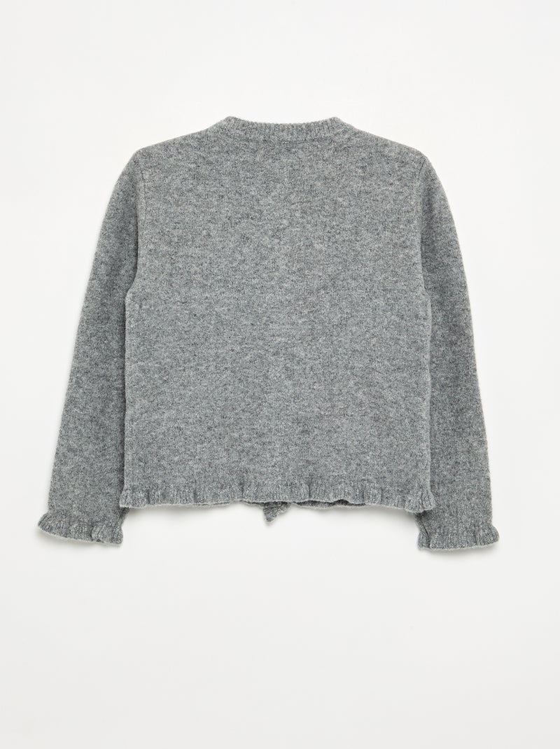 Cardigan with gathered details Grey - Kiabi