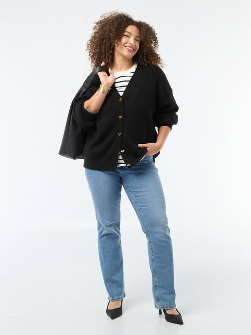 Cardigan with Heart-Shaped Button Closure - Kiabi