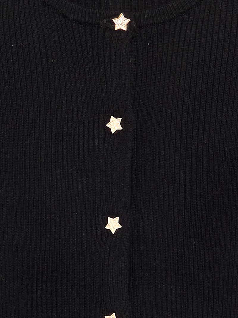 Cardigan with star-shaped buttons Black - Kiabi