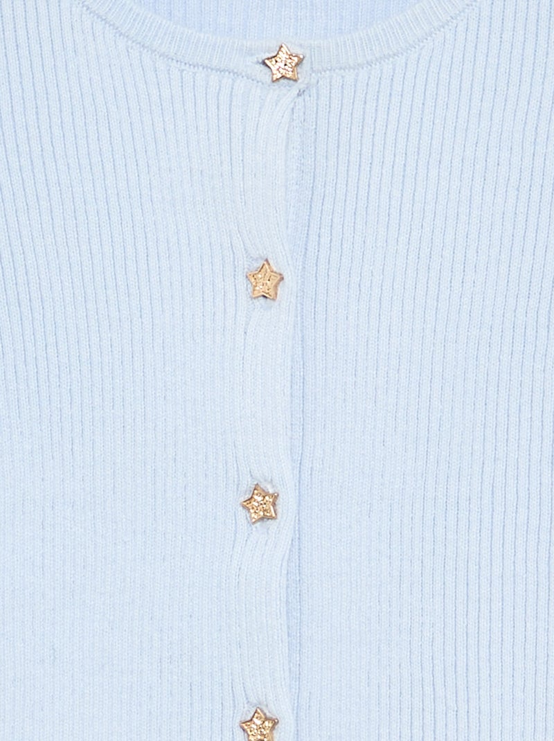 Cardigan with star-shaped buttons Blue - Kiabi