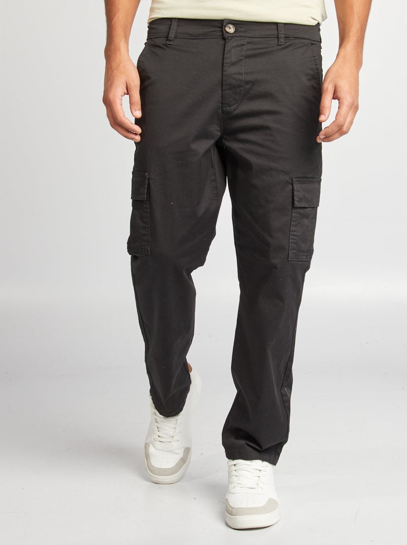 Cargohose mit geradem Schnitt Schwarz - Kiabi