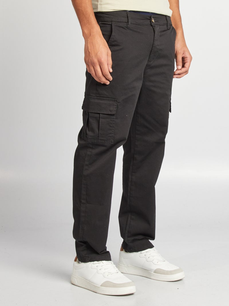 Cargohose mit geradem Schnitt Schwarz - Kiabi