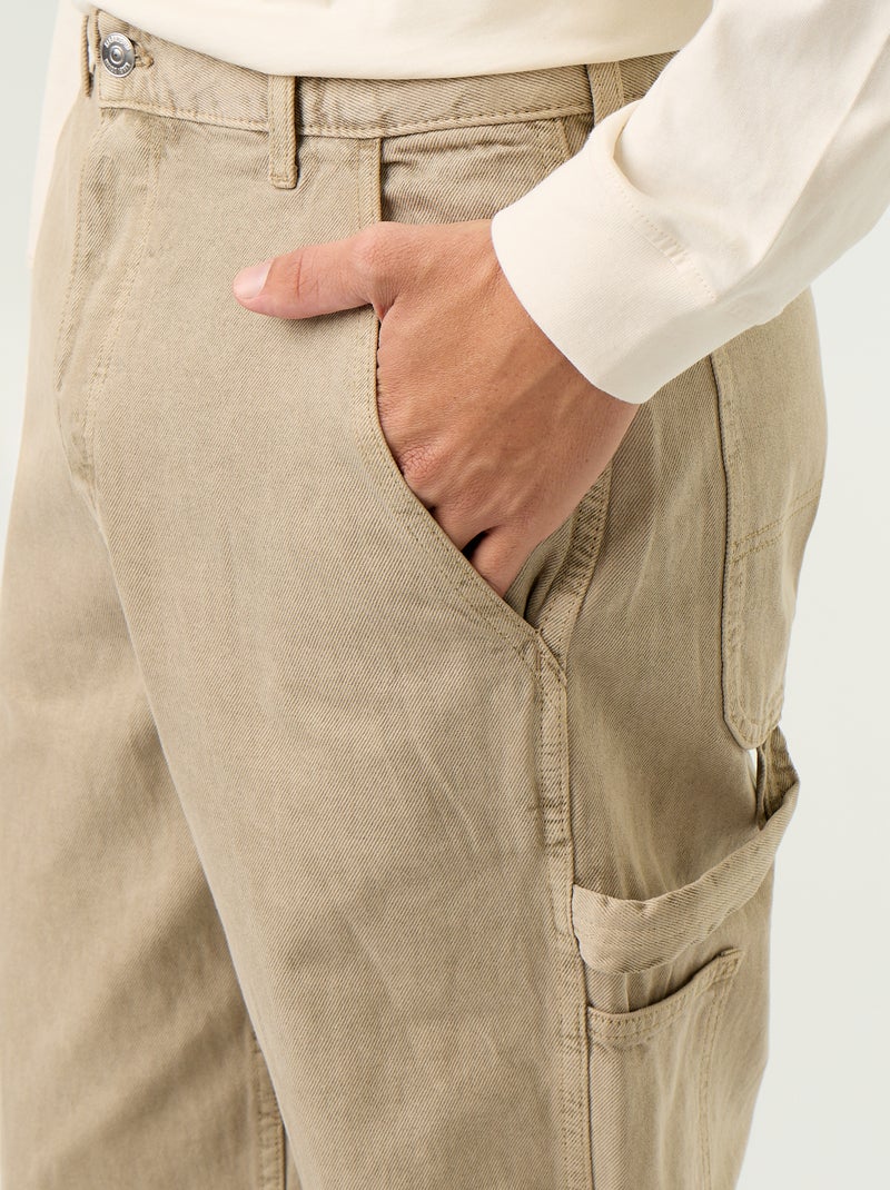 Carpenter-Hose aus Denim Beige - Kiabi
