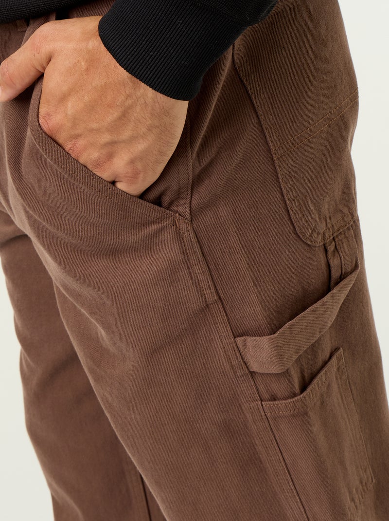 Carpenter style denim trousers Brown - Kiabi