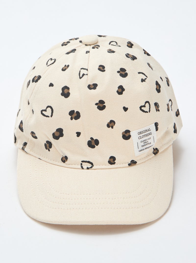 Casquette à motif réglable par scratch Marron - Kiabi