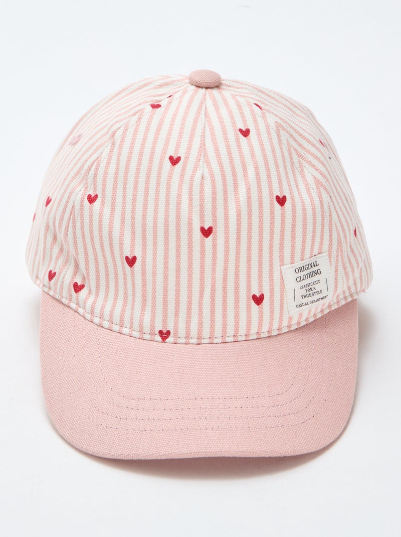 Casquette à motif réglable par scratch Rose - Kiabi