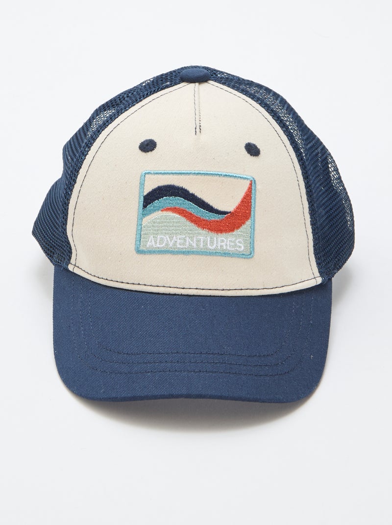 Casquette avec filet + broderie devant Bleu - Kiabi