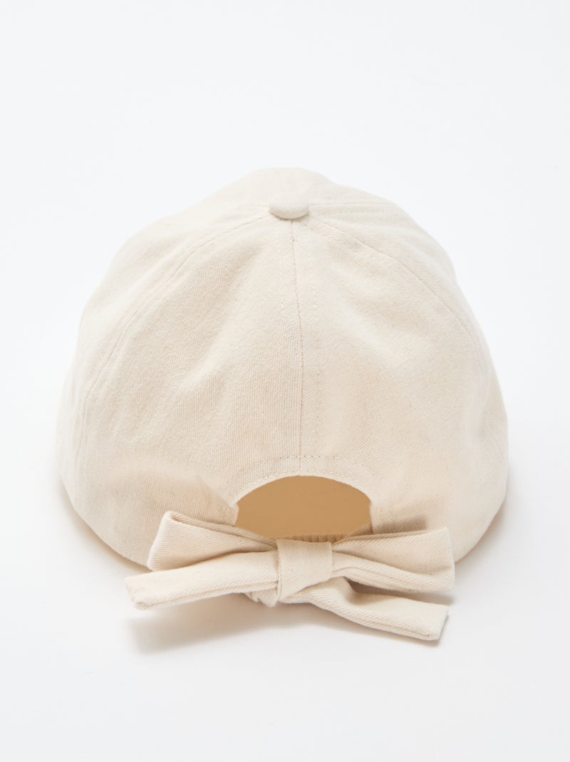 Casquette avec nœud fantaisie à la base Beige - Kiabi