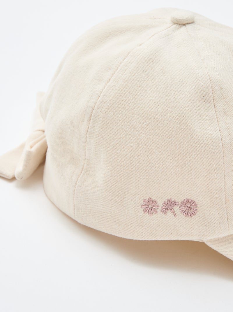 Casquette avec nœud fantaisie à la base Beige - Kiabi