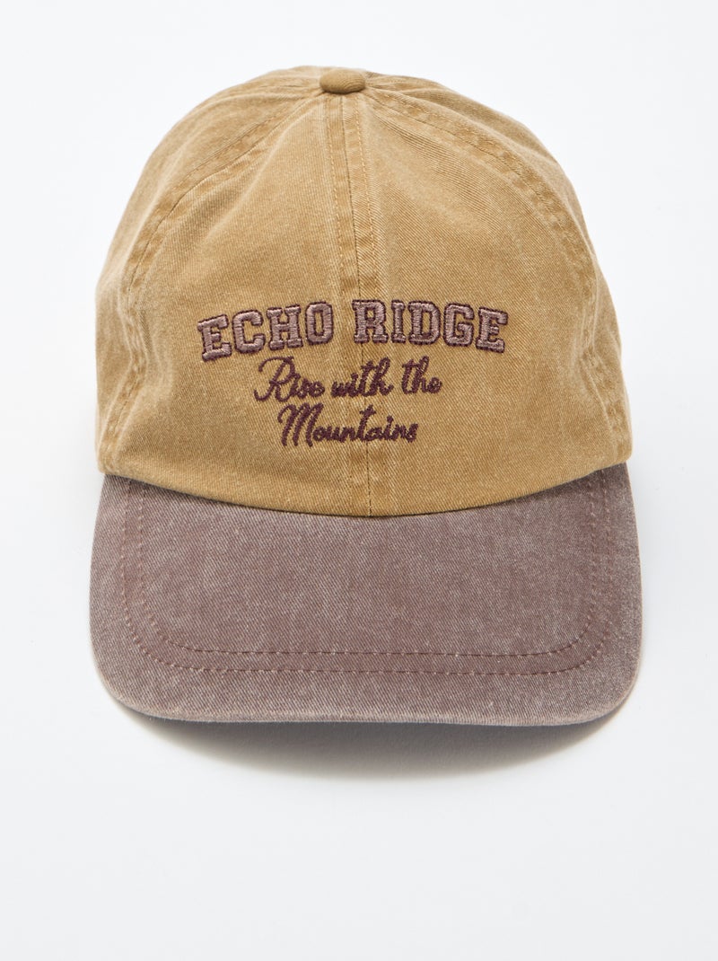 Casquette baseball en coton Marron - Kiabi