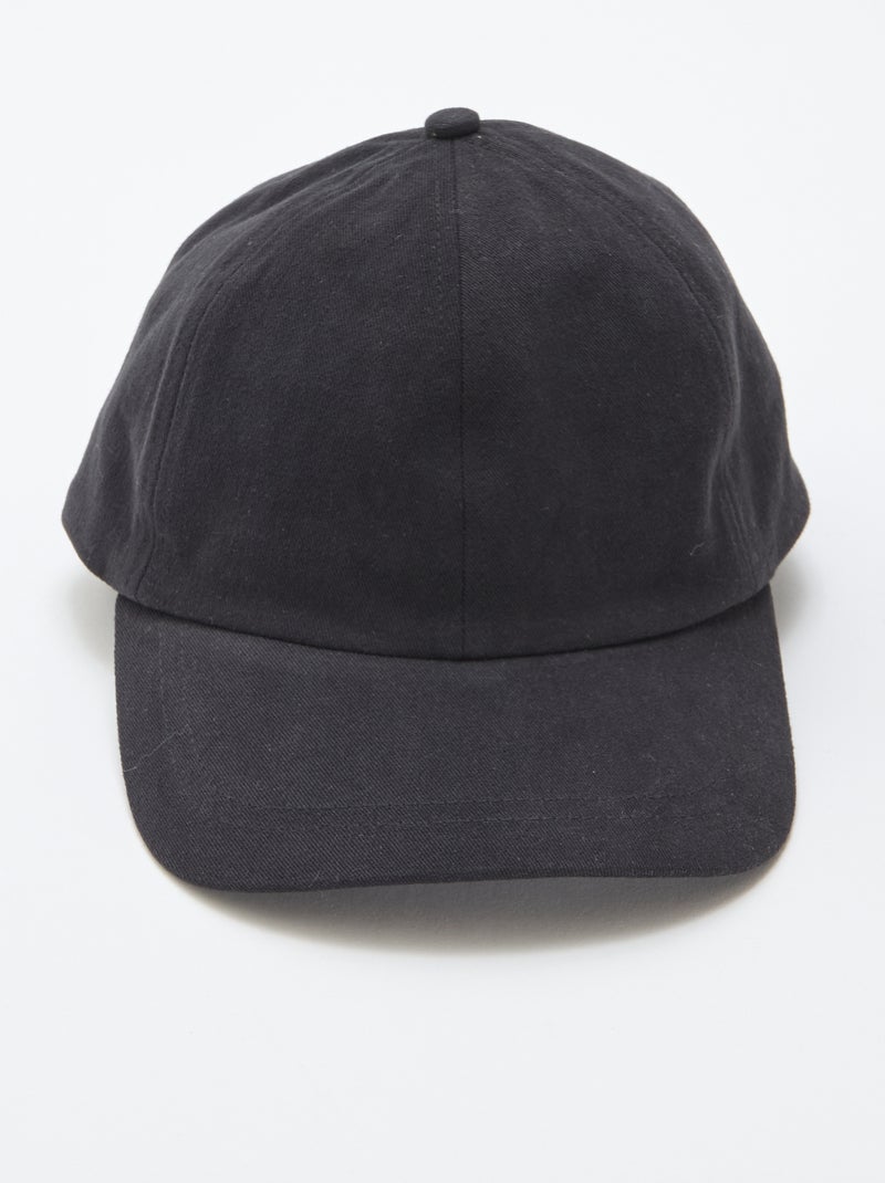 Casquette baseball en coton Noir - Kiabi