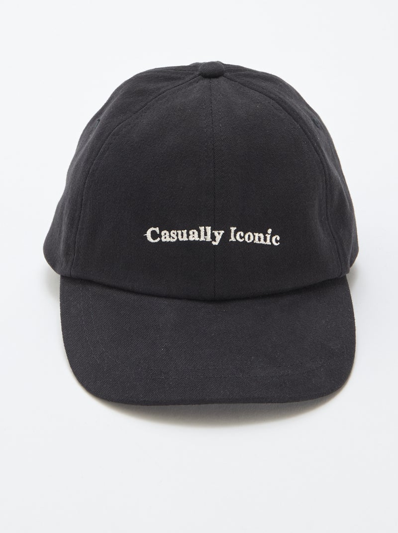 Casquette baseball en coton Noir - Kiabi