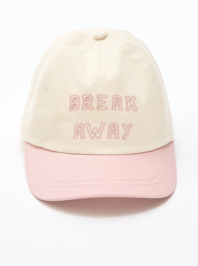 Casquette brodée en tissu Beige - Kiabi