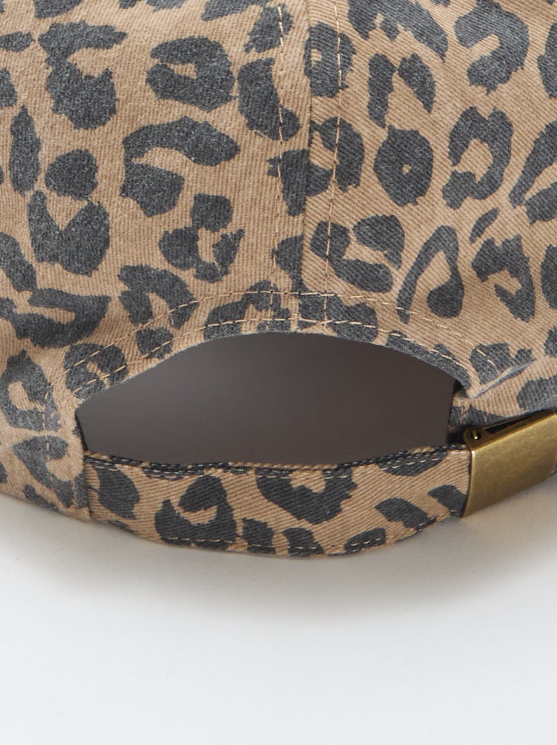 Casquette léopard en tissu Marron - Kiabi