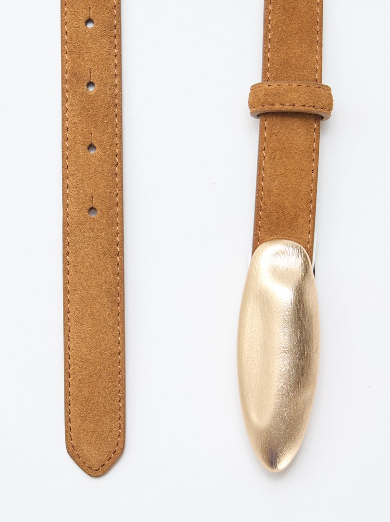 Ceinture aspect suédine Marron - Kiabi