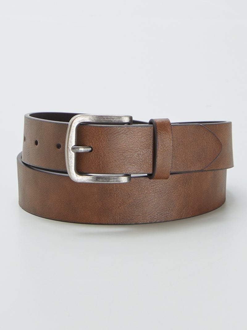 Ceinture basique boucle métallique Marron - Kiabi
