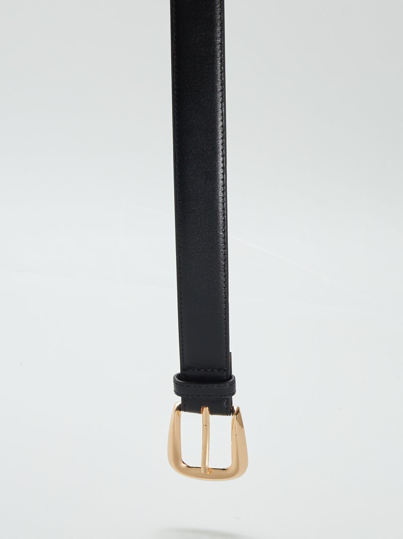 Ceinture basique en cuir Noir - Kiabi