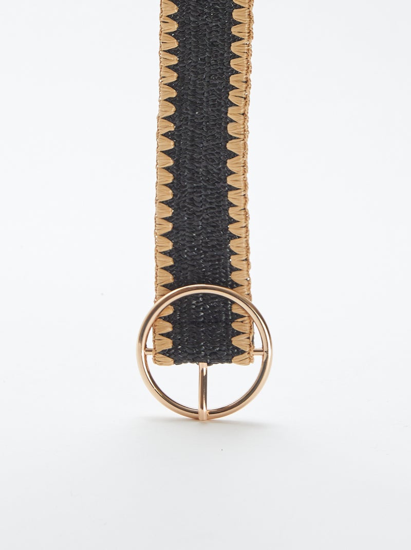 Ceinture brodée en corde Noir - Kiabi