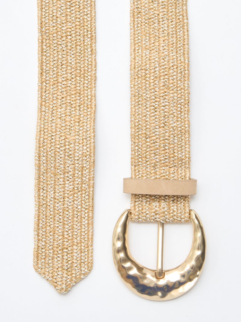 Ceinture élastique souple aspect paille Beige - Kiabi