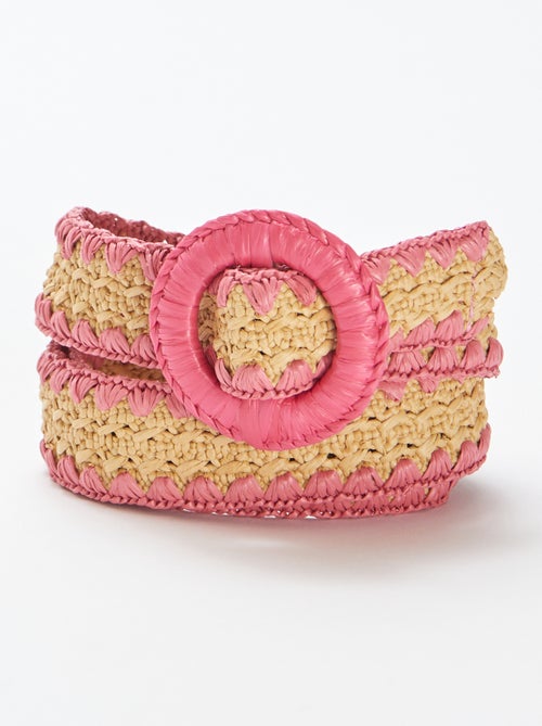Ceinture en paille bicolore - Kiabi