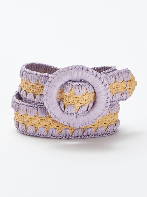 Ceinture en paille bicolore - Kiabi